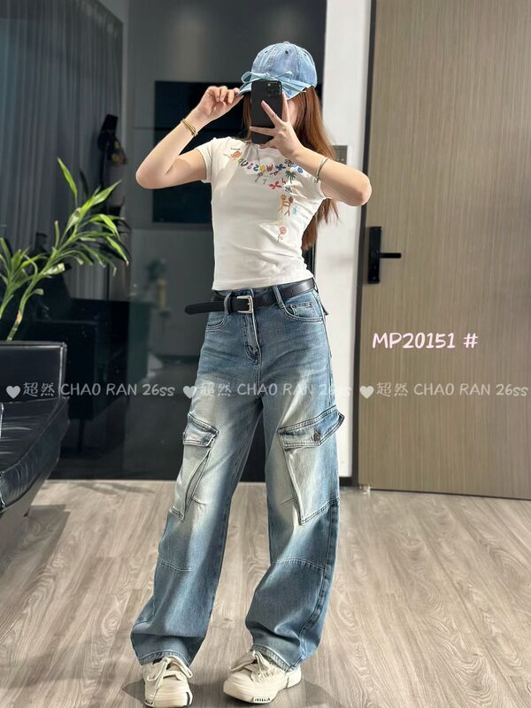 2026 Ultra-Stylish Women's American Retro Versatile Pocket Wide-Leg Pants Loose Casual Cargo Jeans for Women 2026 Ultra-Stylish Women's American Retro Versatile Pocket Wide-Leg Pants Loose Casual Cargo Jeans for Women