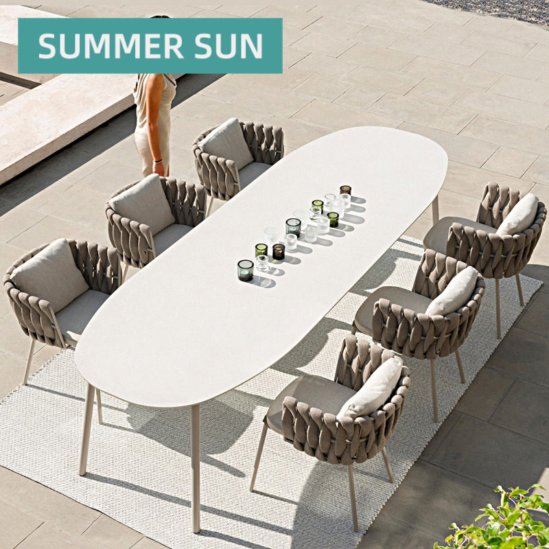 Creative Outdoor Leisure Table & Chairs Combo Outdoor Patio Garden Terrace Balcony Greenhouse small rattan chair waterproof sunscreen