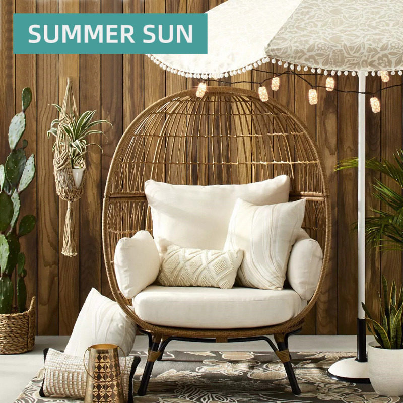 Balcony small table and chairs Indoor hanging basket Lying Bed Sofa Bird Nest Single Vine Chair Furniture Single Rattan choreography Lounge