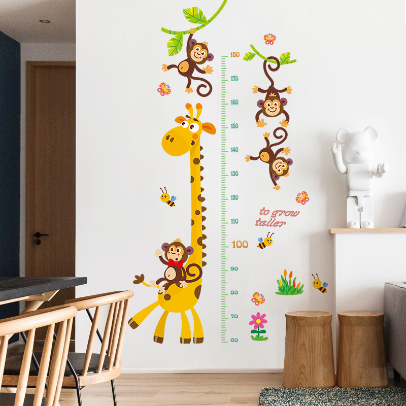 Children's measuring height wall stickup baby bedroom room wall decoration sticker Cartoon Sticker Wallpaper Self-Stick