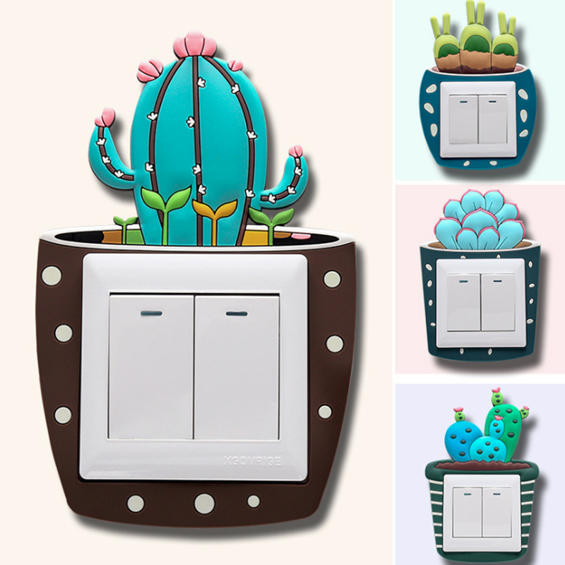 Luminous socket decorative light switch wall sticker double protective sleeve 3d stereoscopic home creative modern minimalist Nordic style