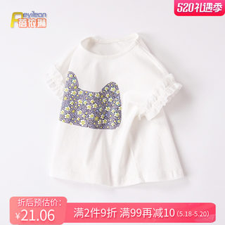 Little girl baby summer baby child and young children's clothing short -sleeved T -shirt summer princess dress is lovely one year old