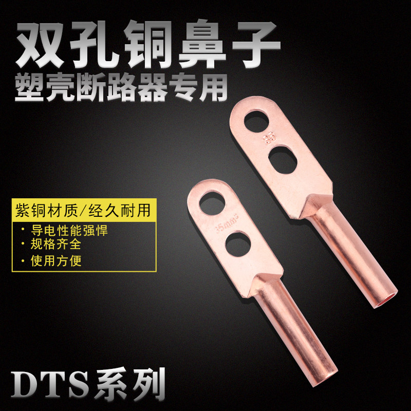 DT double-hole copper nose copper cable connector binocular copper terminal wire nose cable terminal wire ear