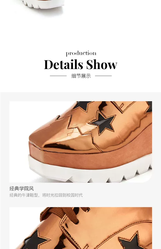 Jeffrey Campbell 2019 mùa thu mới ngôi sao đồng đầu vuông có ren lên nêm giày đế thấp giản dị - Giày cắt thấp