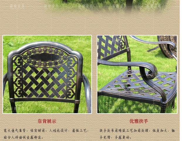 Mây ngoài trời hình chữ nhật nhôm đúc bàn ghế sân vườn ban công sắt rèn đồ nội thất đúc nhôm ngoài trời kết hợp bàn ghế - Bàn ghế ngoài trời / sân ghế cà phê ngoài trời