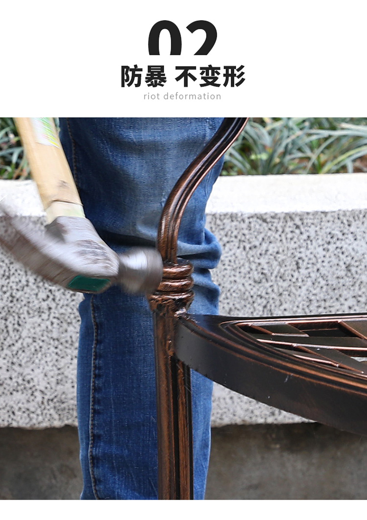 Bàn ghế nhôm đúc ngoài trời Fujio kết hợp bàn ghế ngoài trời rèn sắt giải trí sân vườn ban công bàn ghế ba bàn ghế ngoài trời nhập khẩu