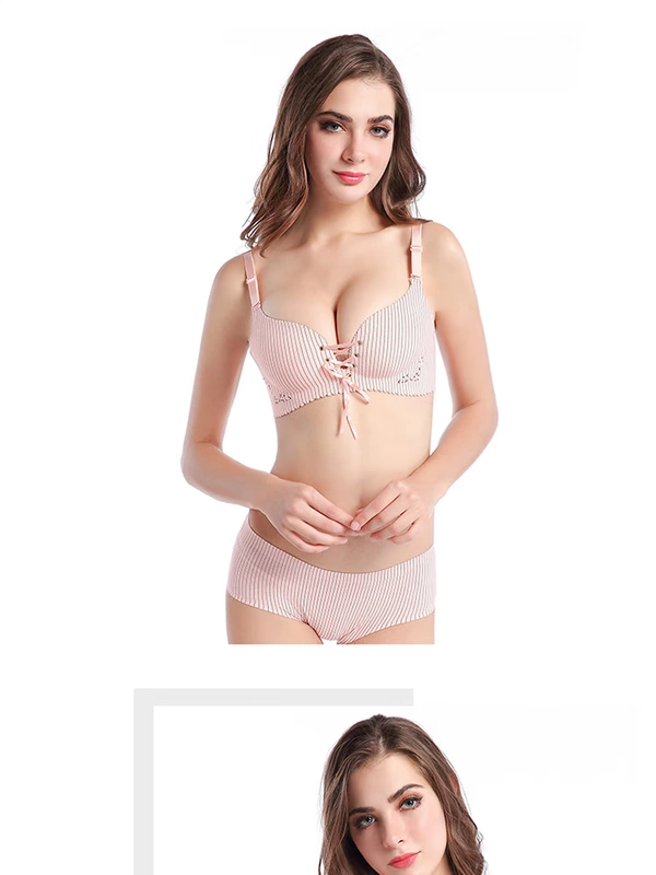 Quần lót liền mạch, phần mỏng của phụ nữ, không có áo ngực vòng thép, ngực nhỏ, bộ sưu tập ngực thứ hai, áo ngực gợi cảm chống chảy xệ