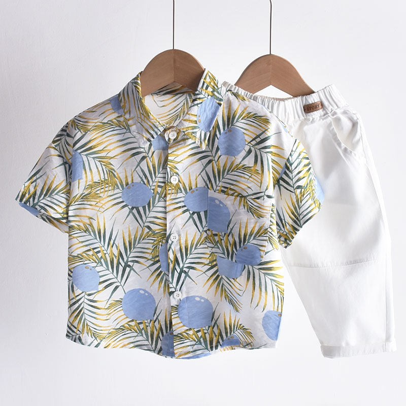 Cool tencel cotton ~ boys shirt summer thin children's shirt short sleeves baby boy summer wear 2022 new model