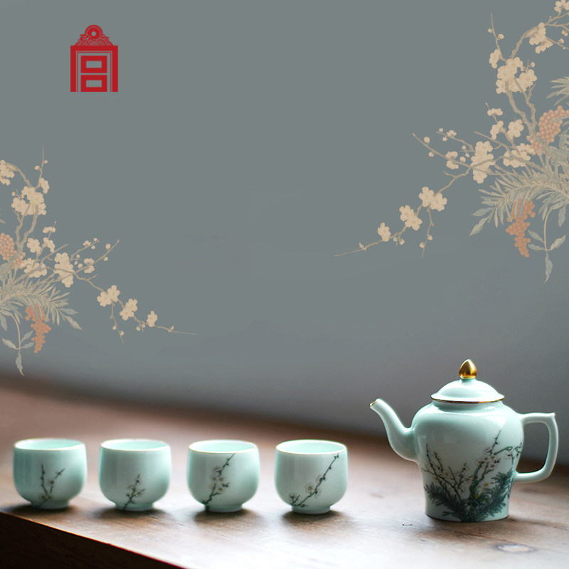 故宫岁朝佳兆茶具套装三件套五件套茶壶茶杯套装礼品故宫文创评价- 淘宝网
