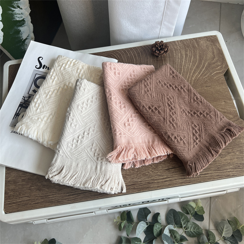 Scandinavian ins Plain Japanese-Style Gauze Tassel Towel Cotton Fabric 32-Strand Holiday Gift Wedding Return Gift Souvenir