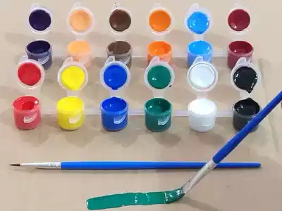 Acrylic paint 12 color beginner painting foam gypsum doll painting diy hand-painted material Six 6 cluster 3ml