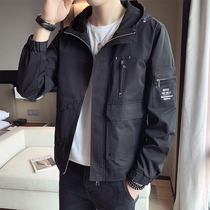 2021 autumn hooded overcoat mens casual Joker jacket coat mens fashion trend slim shirt men