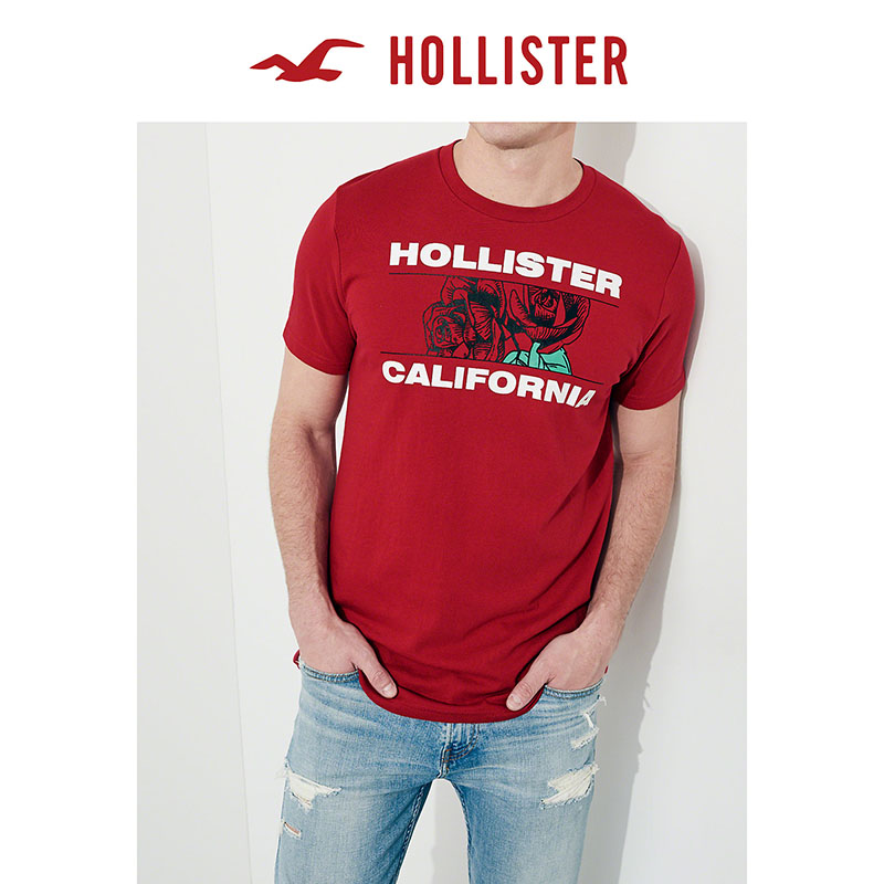 hollister red t shirt