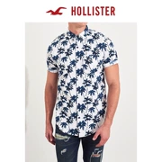 Hollister mùa thu 2018 mới co giãn sơ mi ngắn tay poplin nam 218768-1