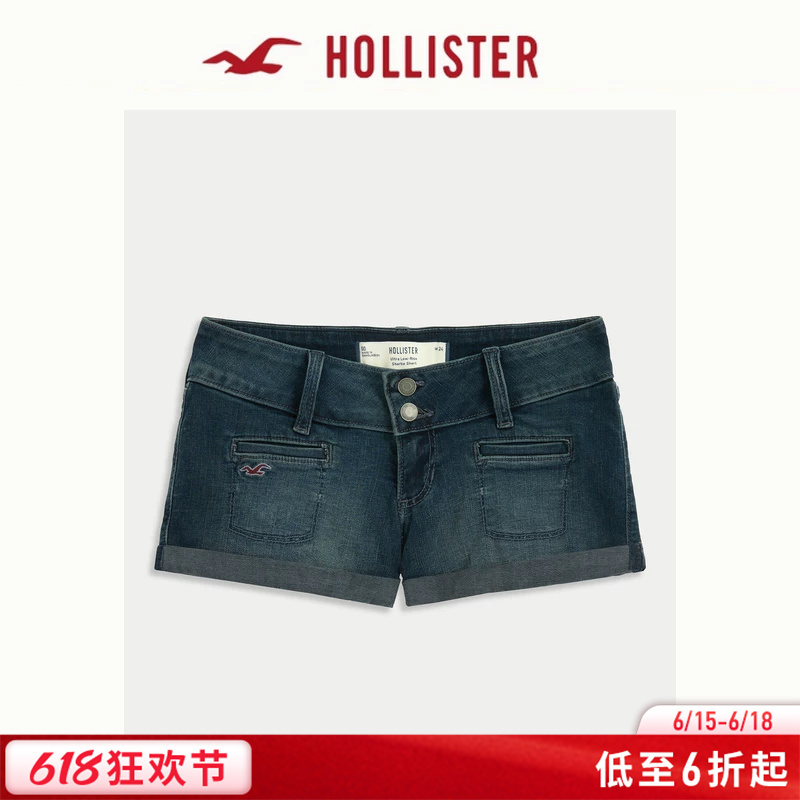 Hollister Small Seagull Pattern Retro Washed Low-Waist Denim Shorts 26 Spring Women's Clothing 349-6422 Hollister Small Seagull Pattern Retro Washed Low-Waist Denim Shorts 26 Spring Women's Clothing 349-6422