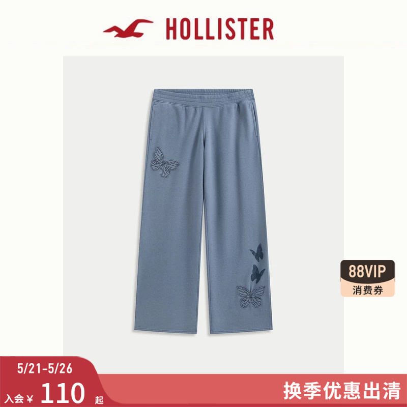 Hollister Comfortable Fleece Fabric Butterfly Low-Waist Straight-Leg Sports Sweatpants 26 Spring/Summer Women's Clothing 347-6038 Hollister Comfortable Fleece Fabric Butterfly Low-Waist Straight-Leg Sports Sweatpants 26 Spring/Summer Women's Clothing 347-6038