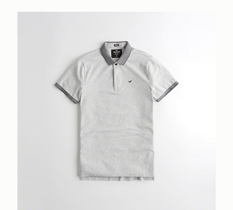 Hollister mùa thu 2018 mới co giãn cổ áo sơ mi nam Polo 214746-2 áo có cổ