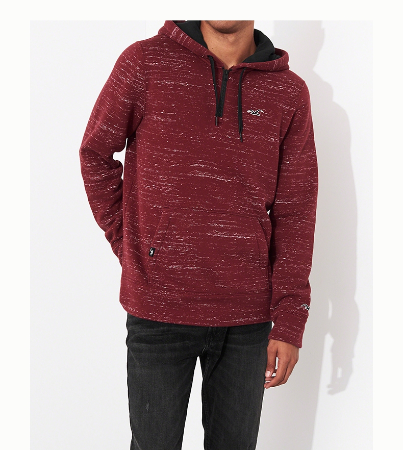 Hollister 2018 mùa thu mới nửa khóa kéo áo len nam 218126-2 ao khoac hoodie