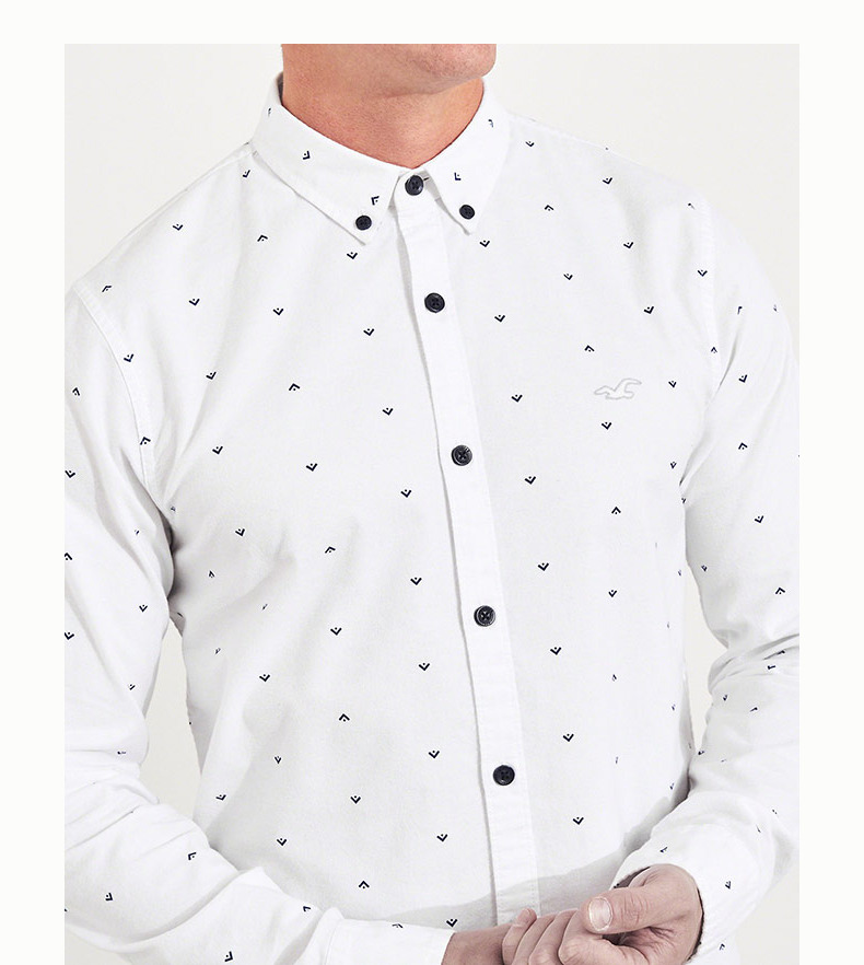 Hollister2018 mùa thu mới in áo sơ mi Oxford nam 217286-1 áo khoác sơ mi nam