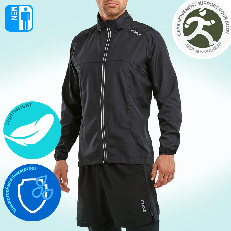 2XU Men's sports running marathon cross-country running speed dry breathable jacket windsuit MR5435a
