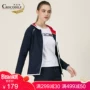 Áo sơ mi cá sấu thể thao nữ 2018 mùa thu mới áo len trùm đầu áo sơ mi giản dị áo khoác cardigan mỏng thể thao ao khoác adidas