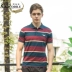 Áo sơ mi cá sấu nam POLO 2018 hè mới sọc cotton ngắn tay cỡ lớn áo thun thể thao Áo polo thể thao