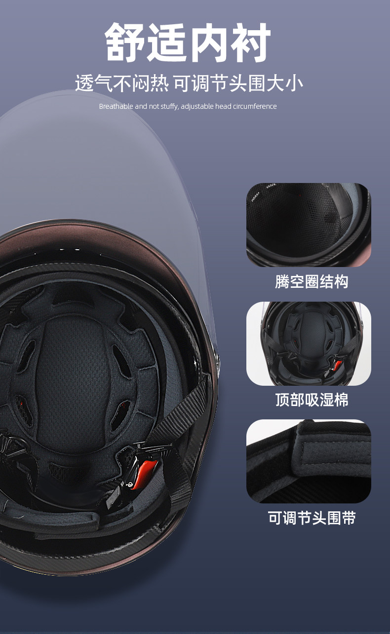 Eternal Helmet 3C Certified Electric Motorcycle Helmet for Men and Women, All-Season Battery Vehicle Sun Protection Safety Helmet, Lightweight Half Helmet 365