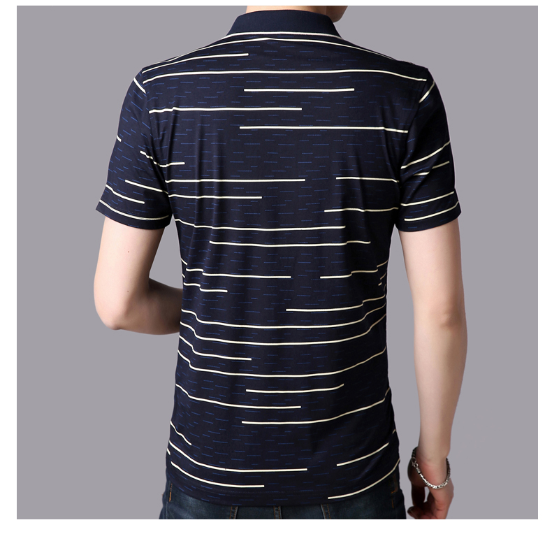 Hengyuanxiang lụa cotton ngắn tay T-Shirt nam trung niên mùa hè mới kinh doanh bình thường POLO áo ve áo daddy mỏng