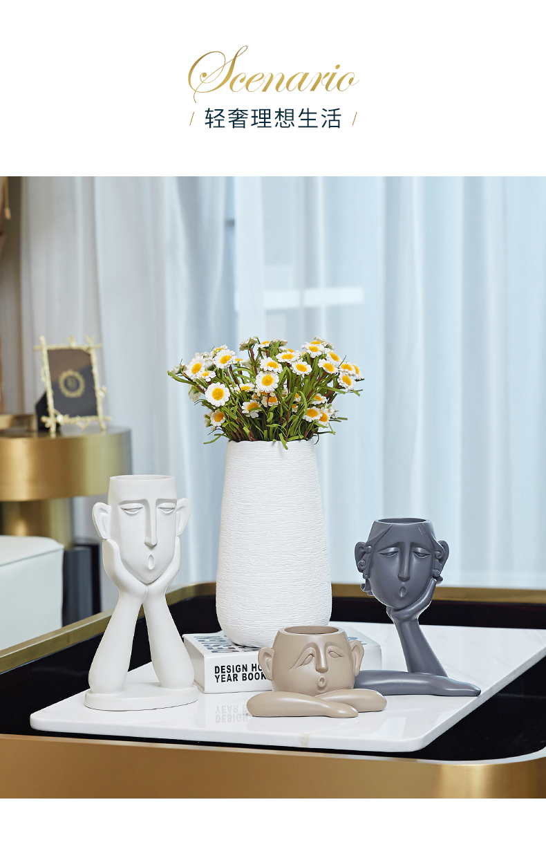 Modern ceramics small place, creative living room large vases, flower arranging machine table north European style home decoration