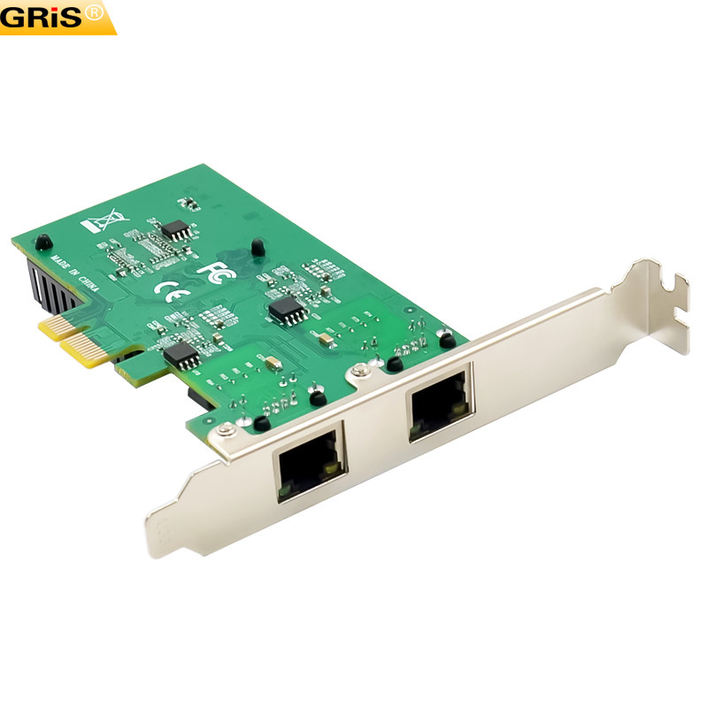 Адаптер USB gris pci-e转2个2.5g千兆网卡独立双口电脑免驱动rj45汇聚网线2500m群晖esxi软路由无盘rtl8125b台式机服务器