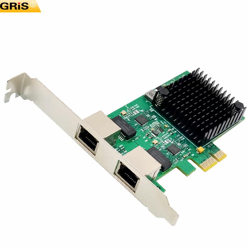 Адаптер USB gris pci-e转2个2.5g千兆网卡独立双口电脑免驱动rj45汇聚网线2500m群晖esxi软路由无盘rtl8125b台式机服务器