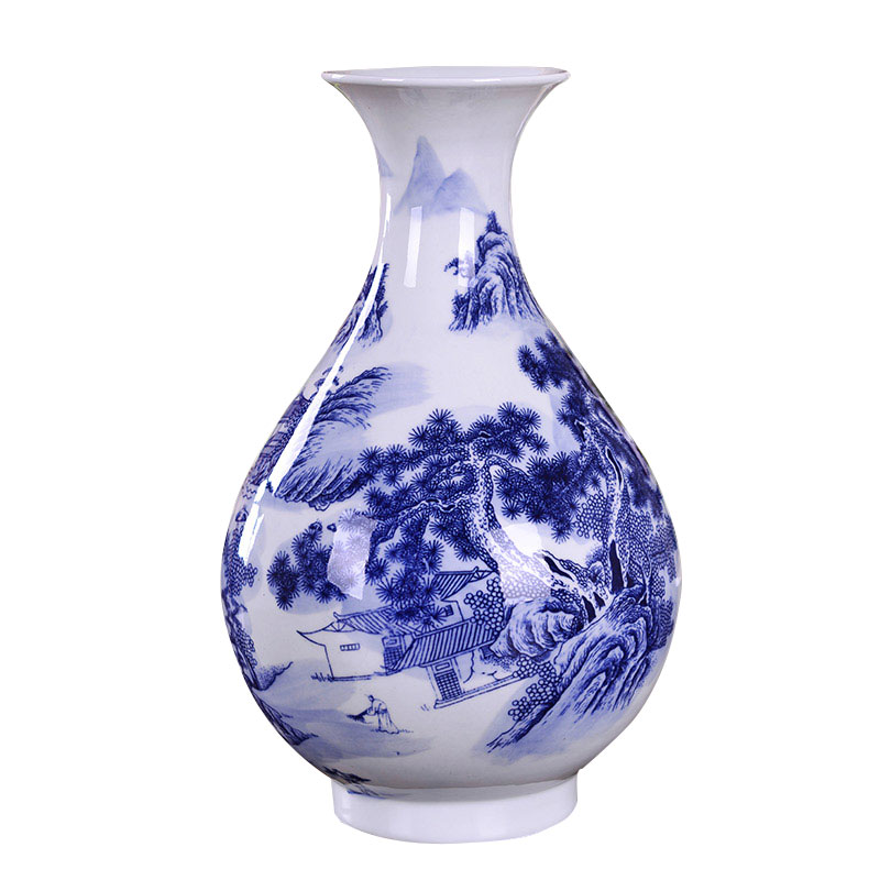 Jingdezhen blue and white porcelain ceramic vase and the sitting room of Chinese style household contracted place decoration ideas