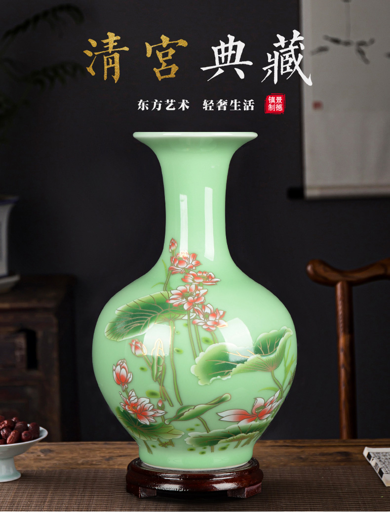 Jingdezhen ceramics dry vase furnishing articles of modern Chinese style living room TV ark, flower arranging small porcelain home decoration