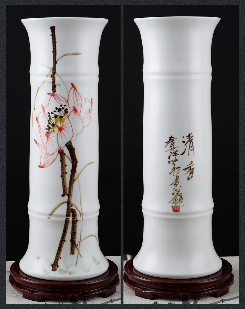 Aquatic culture lucky bamboo flower arranging machine hand draw blue and white porcelain vase furnishing articles of jingdezhen ceramics landing, a large living room