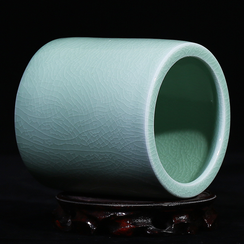 Jingdezhen ceramic vase brother open piece of porcelain up borneol I household brush pot furnishing articles study office arts and crafts