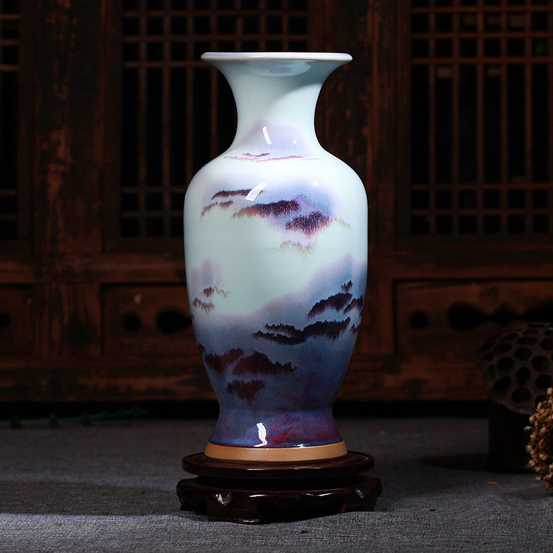 Jun porcelain vase of jingdezhen ceramics up flower glaze modern classical home sitting room adornment handicraft furnishing articles