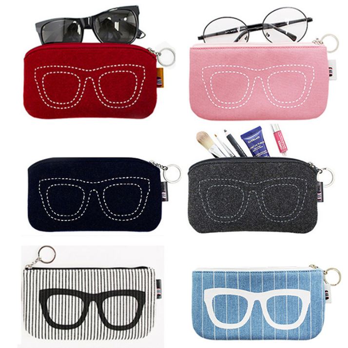 Felt sunglasses Glasses Bag Travel Portable Sun Glasses Bag Eyes Cloth Bag Cashier Bag Light Nearsighted Eyeglasses Case.
