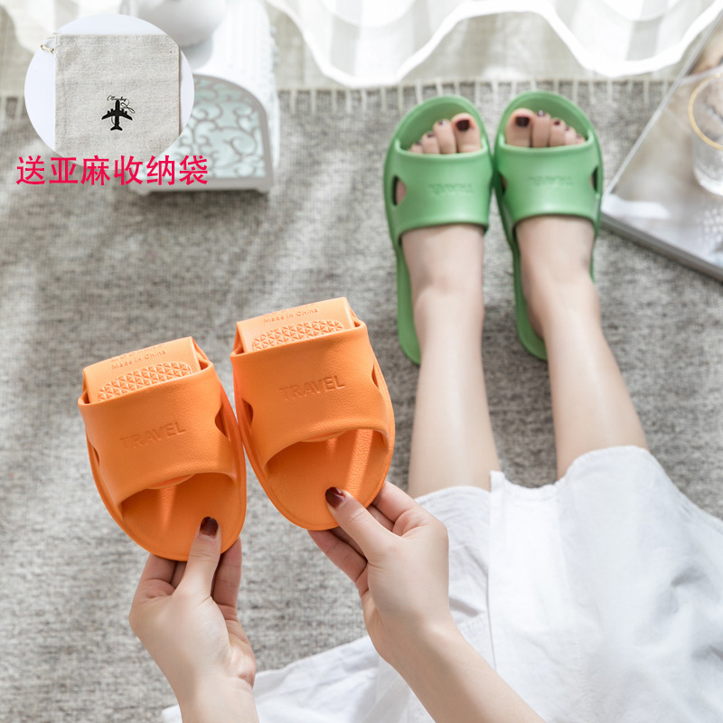 Travel slippers portable foldable waterproof ultra-light couple quick-drying non-slip slippers quick-drying hotel bath slippers