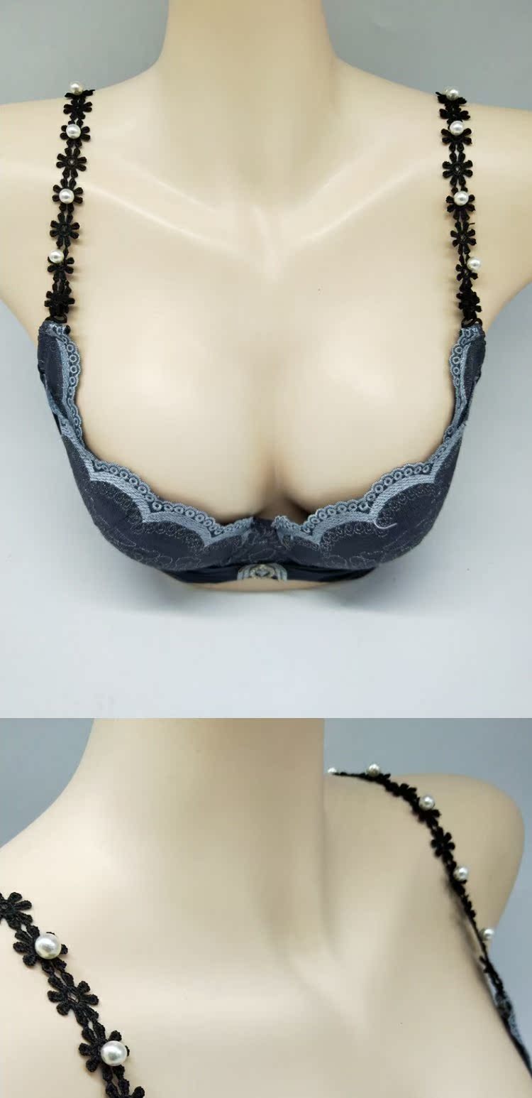 Thời trang dây đeo vai ngọc trai ren hoa vô hình với dây đeo trong suốt chống trượt shop đồ lót