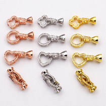 diy jewelry handmade beaded accessories material 925 sterling silver platinum plated silver button necklace pearl bracelet buckle