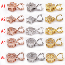 s925 silver buckle drop buckle buckle Jade buckle Silver Buckle Head Jade melon seed buckle chain amber beeswax necklace buckle