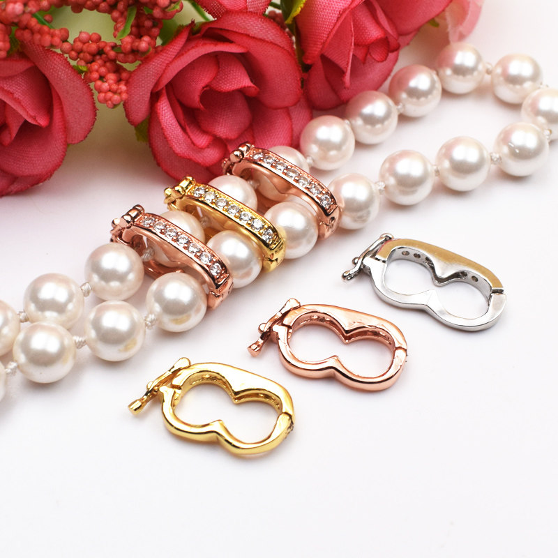 925 Silver Accessories Material Pearl necklace Clip Sweater chain Fixed sandwich snap diy sweater chain Compartment snap