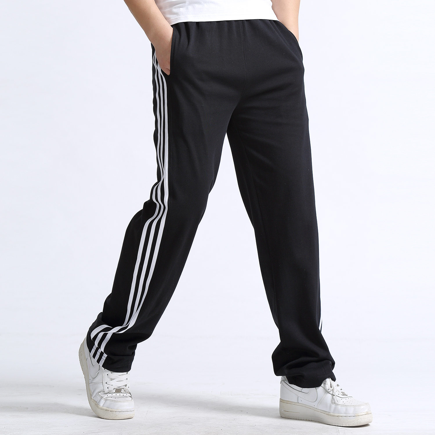 Summer Thin Loose quần Straight sweatpants nam Slack quần nam quần Loose Fat Guards