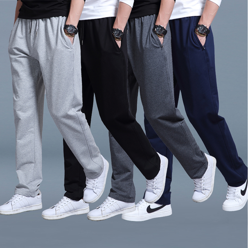 Quần thể thao nam mới mùa thu đông cộng với quần nhung thẳng mùa xuân nhung cộng với phân bón quần thun thun XL quần kaki