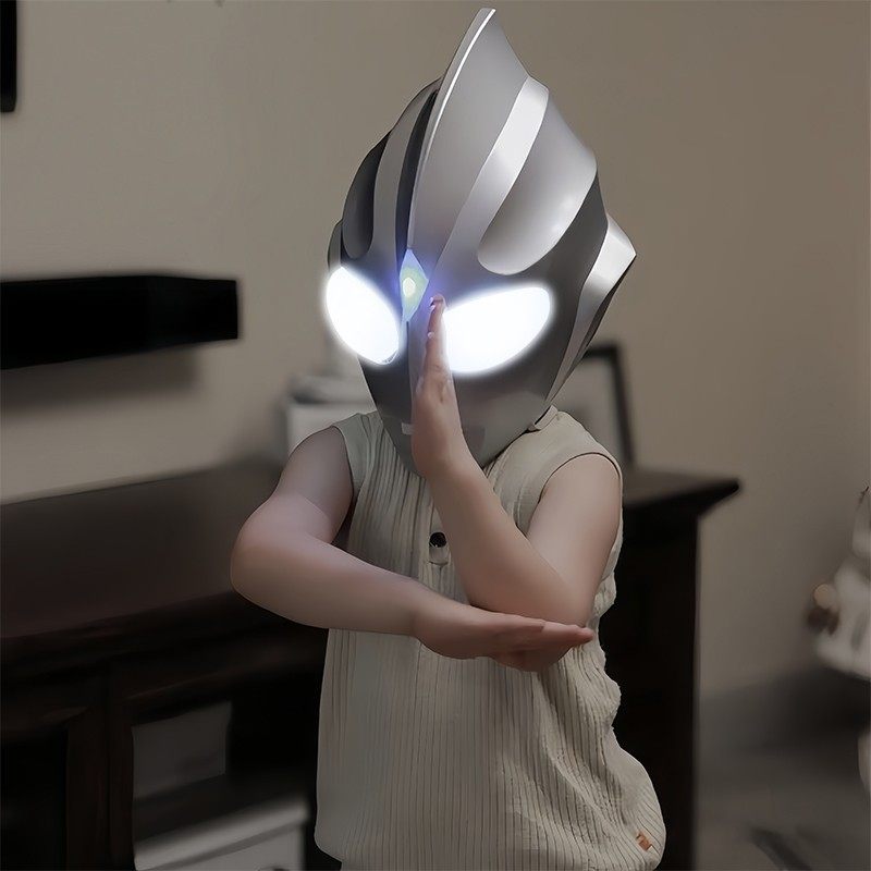 ウルトラマンティガ タッチスクリーンヘッドギア - 大人用フルフェイスカバー、おもしろヘルメット、子供用スーパーマンマスク、誕生日プレゼント