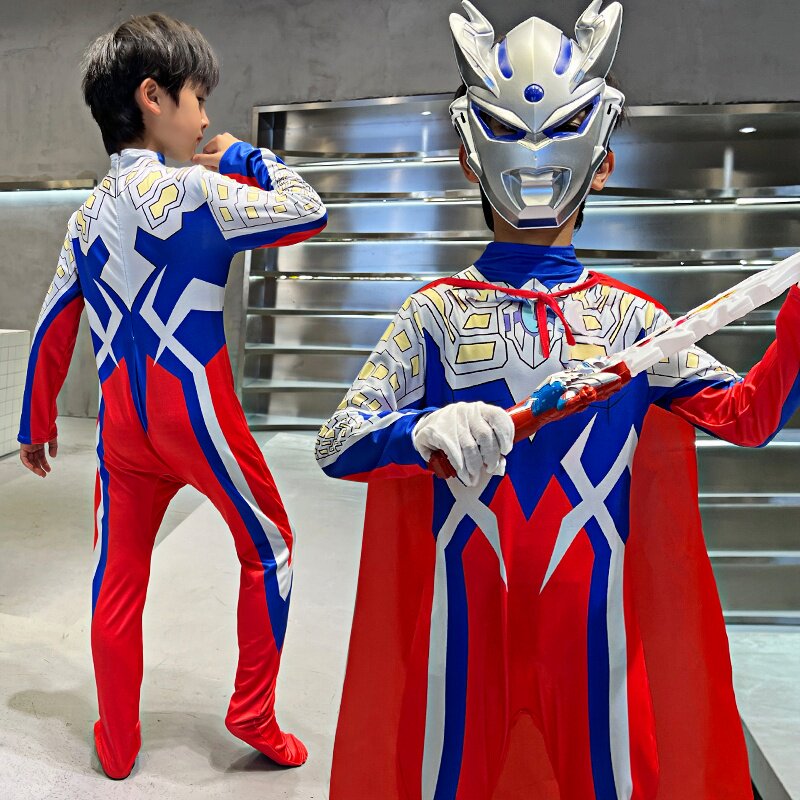 子供用ウルトラマンティガボディスーツゼロコスプレパフォーマンスコスチューム（男の子と女の子向け）