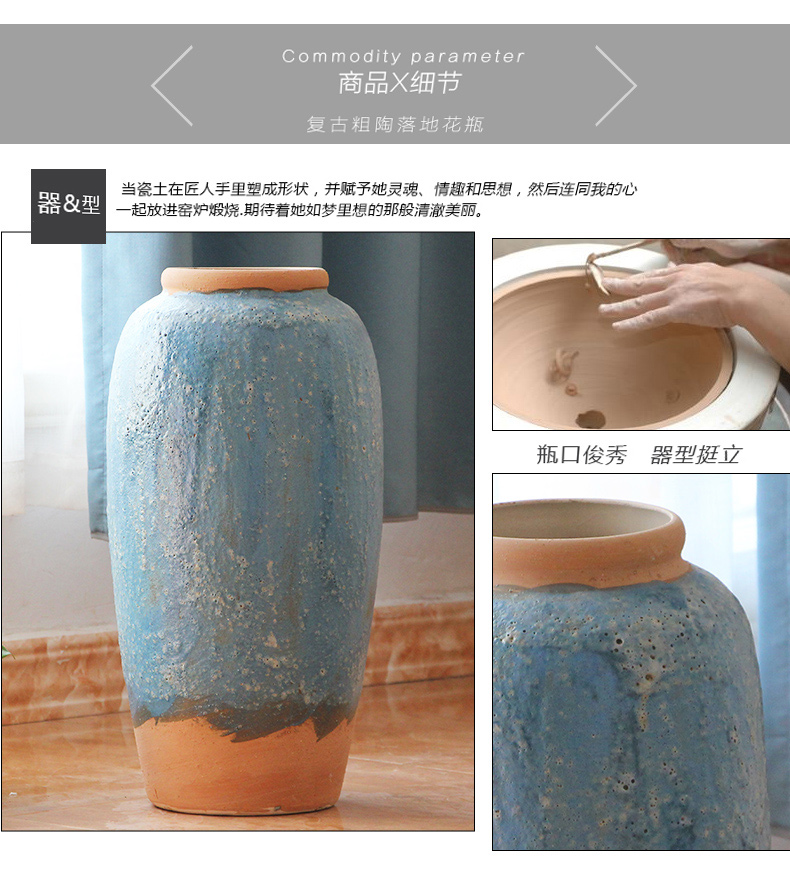 Jingdezhen coarse some ceramic jar jar flower implement ground vase earthenware restoring ancient ways do old big flowerpot example room decoration