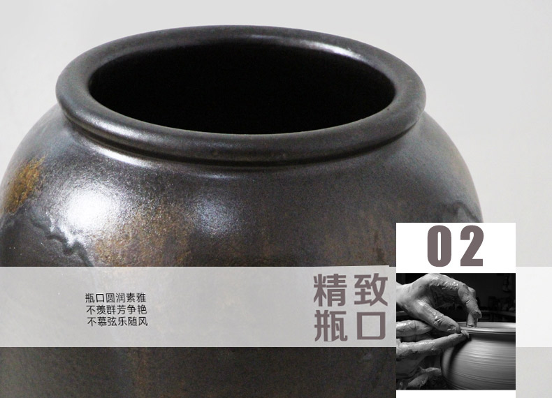 Color restoring ancient ways flow glaze up ceramic floor vase vase modern European sitting room hotel villa furnishing articles