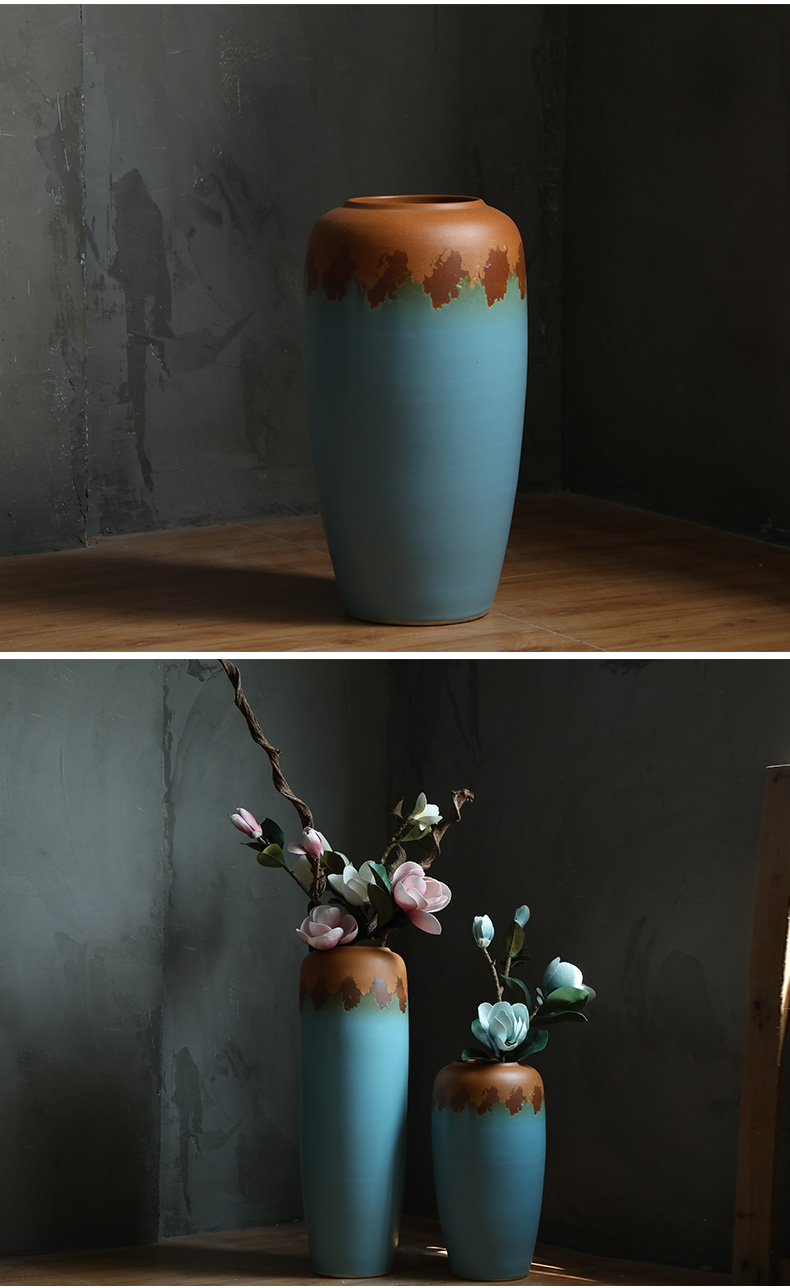 Contracted and I big blue European - style ceramics vase furnishing articles flower arrangement sitting room ground POTS hotel home decoration