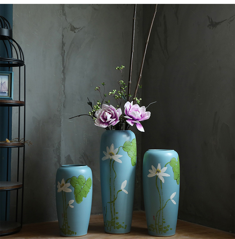 Jingdezhen ceramic vase furnishing articles sitting room porch hand - made vases contracted household adornment style floor vase